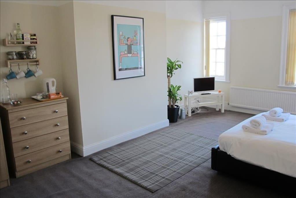 Family Room with Shared Bathroom